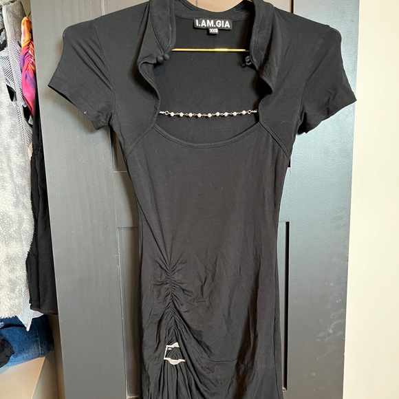 I AM GIA pearl necklace body con dress - Picture 2 of 10